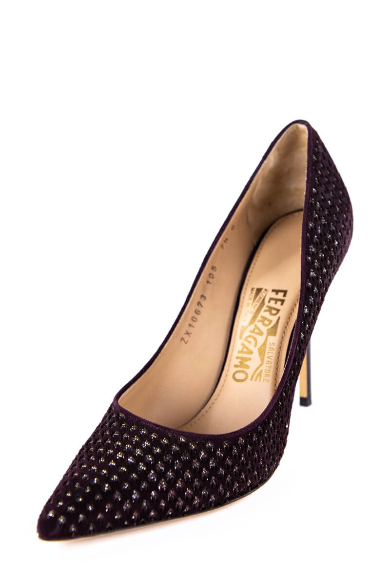 Ferragamo Burgundy Suede Susi Patch Pointed Toe Pumps Love that