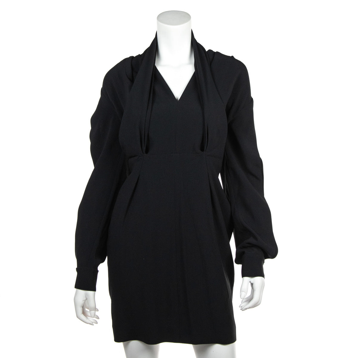 joseph ribkoff dress black Stella McCartney Black Crepe V-Neck Long Sleeve Dress