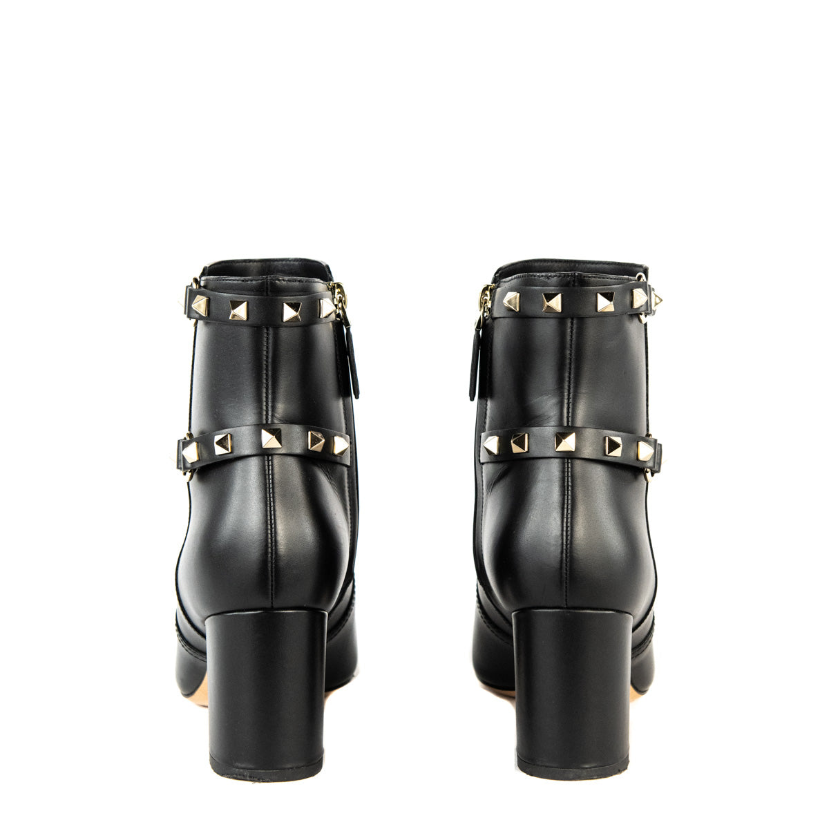 Valentino Black Leather Rockstud Ankle Boots Size 8 | EU 38 - Love that Bag etc - Preowned Authentic Designer Handbags & Preloved Fashions