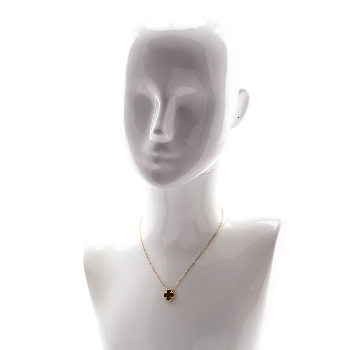 Van Cleef & Arpels Tiger's Eye & 18K Gold Vintage Alhambra Pendant Necklace - Love that Bag etc - Preowned Authentic Designer Handbags & Preloved Fashions