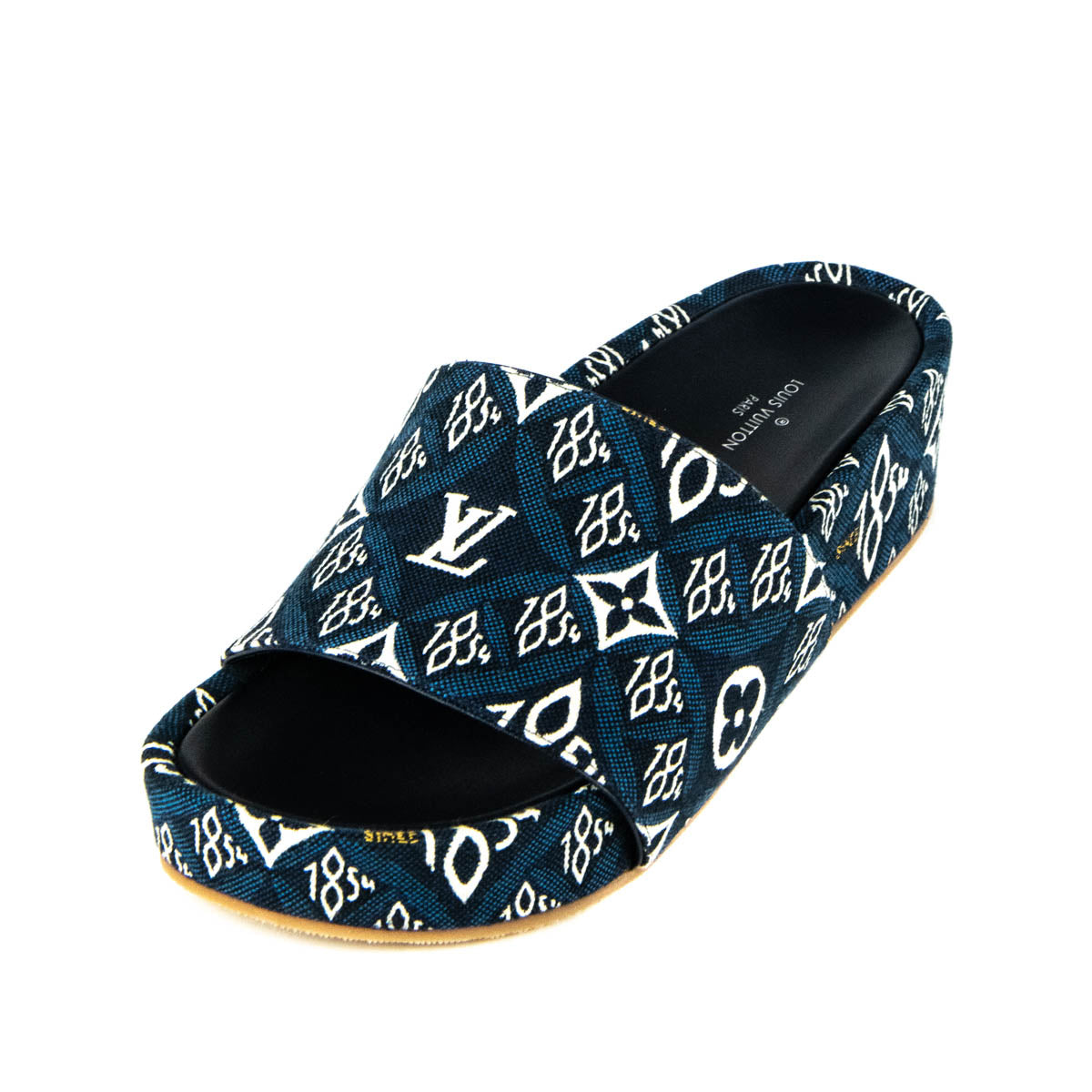 Louis Vuitton Blue Since 1854 Jumbo Flatform Mules Size 6 | EU 36 - Love that Bag etc - Preowned Authentic Designer Handbags & Preloved Fashions
