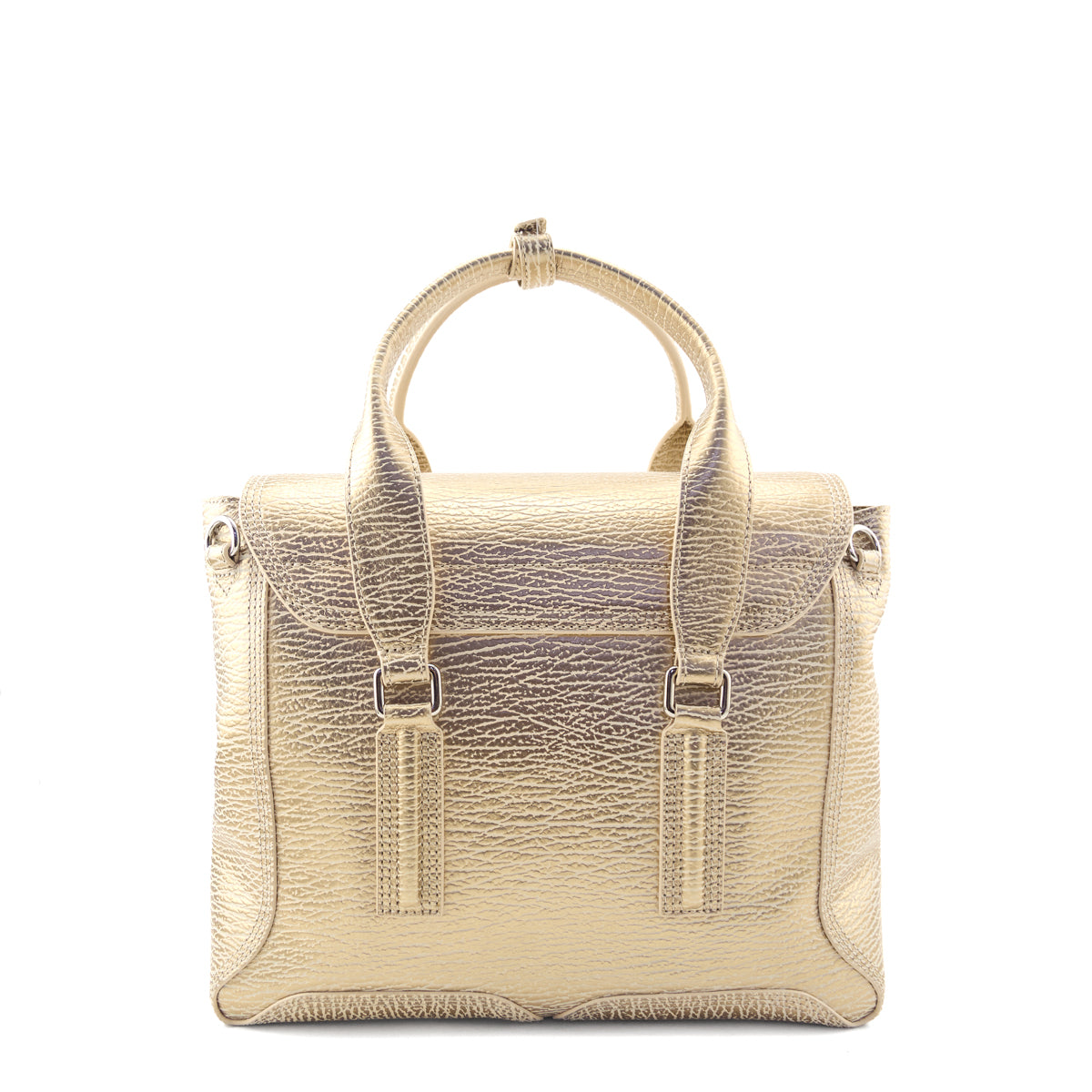 3.1 Phillip Lim Nude Platinum Textured Calfskin Medium Pashli Satchel - Love that Bag etc - Preowned Authentic Designer Handbags & Preloved Fashions