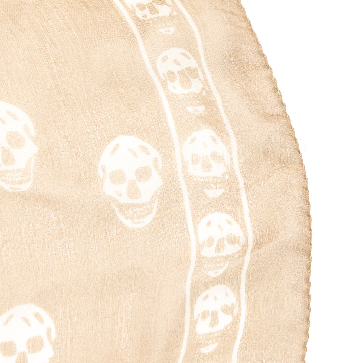 Alexander McQueen Beige & White Silk Skull Print Scarf - Love that Bag etc - Preowned Authentic Designer Handbags & Preloved Fashions