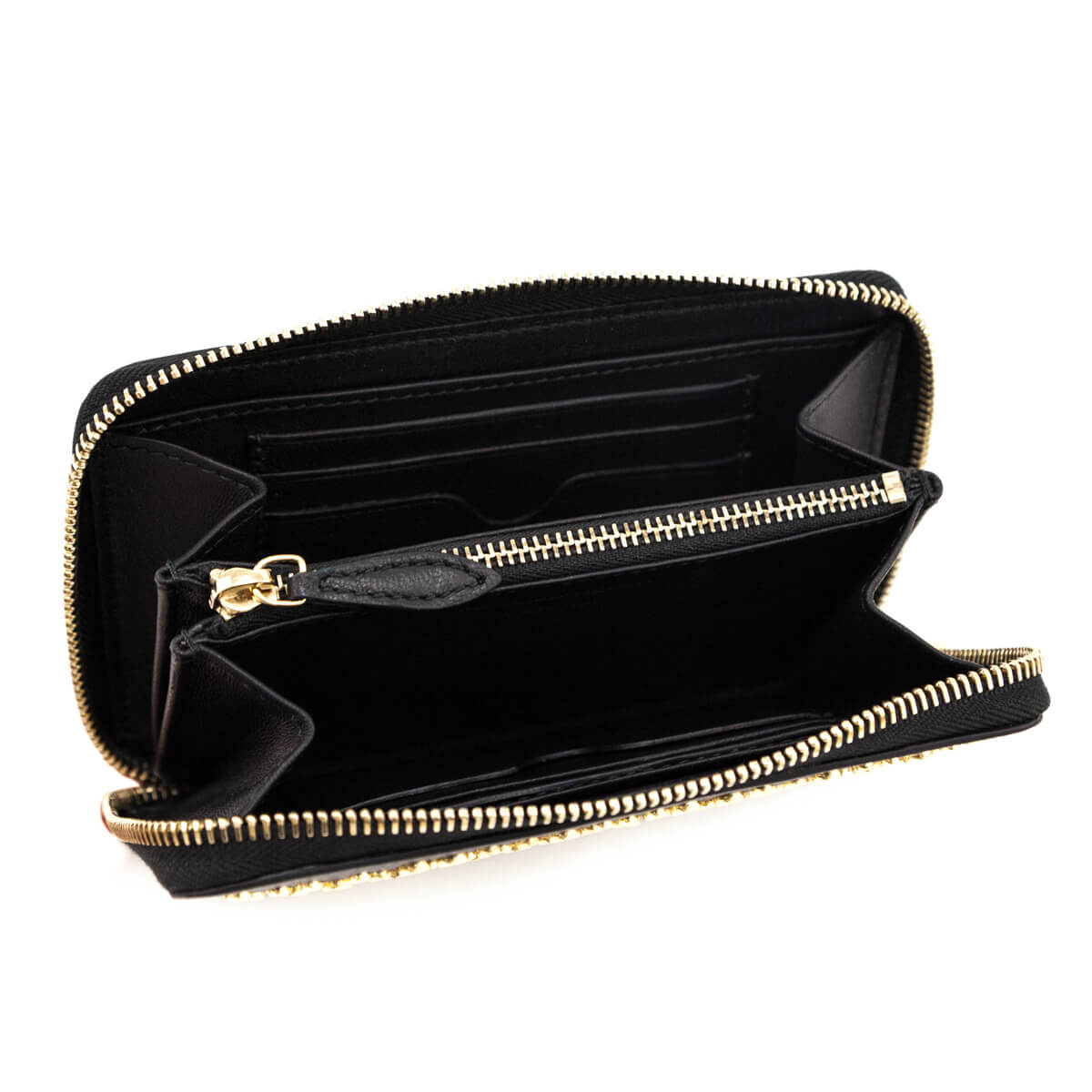 Alexander McQueen Black Calfskin Medium Studded Continental Wallet - Love that Bag etc - Preowned Authentic Designer Handbags & Preloved Fashions