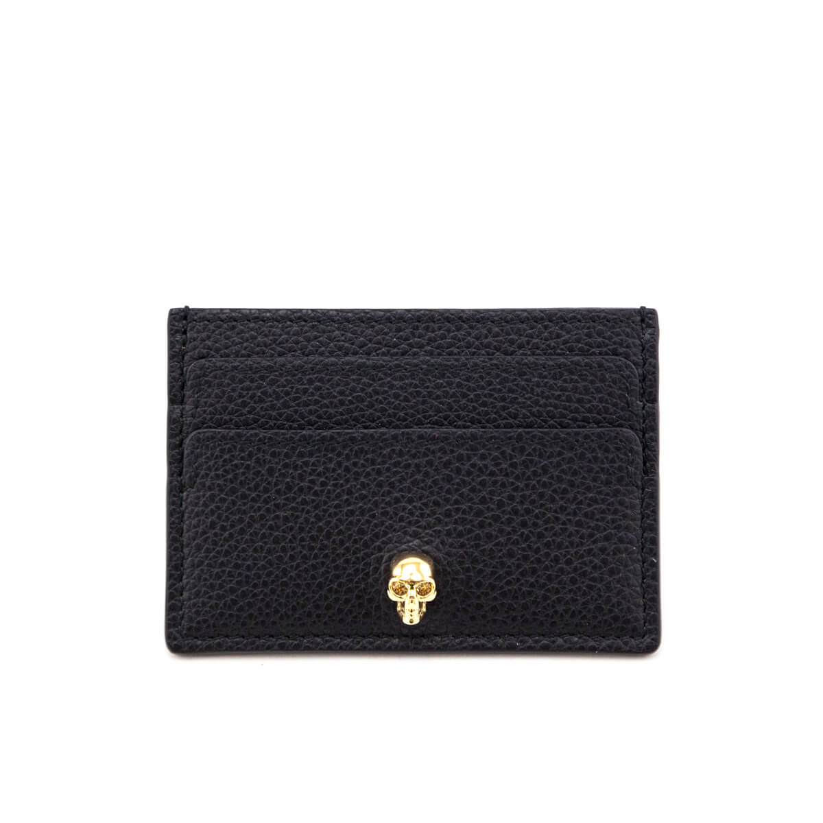 Alexander McQueen Black Grainy Calfskin Card Holder - Love that Bag etc - Preowned Authentic Designer Handbags & Preloved Fashions