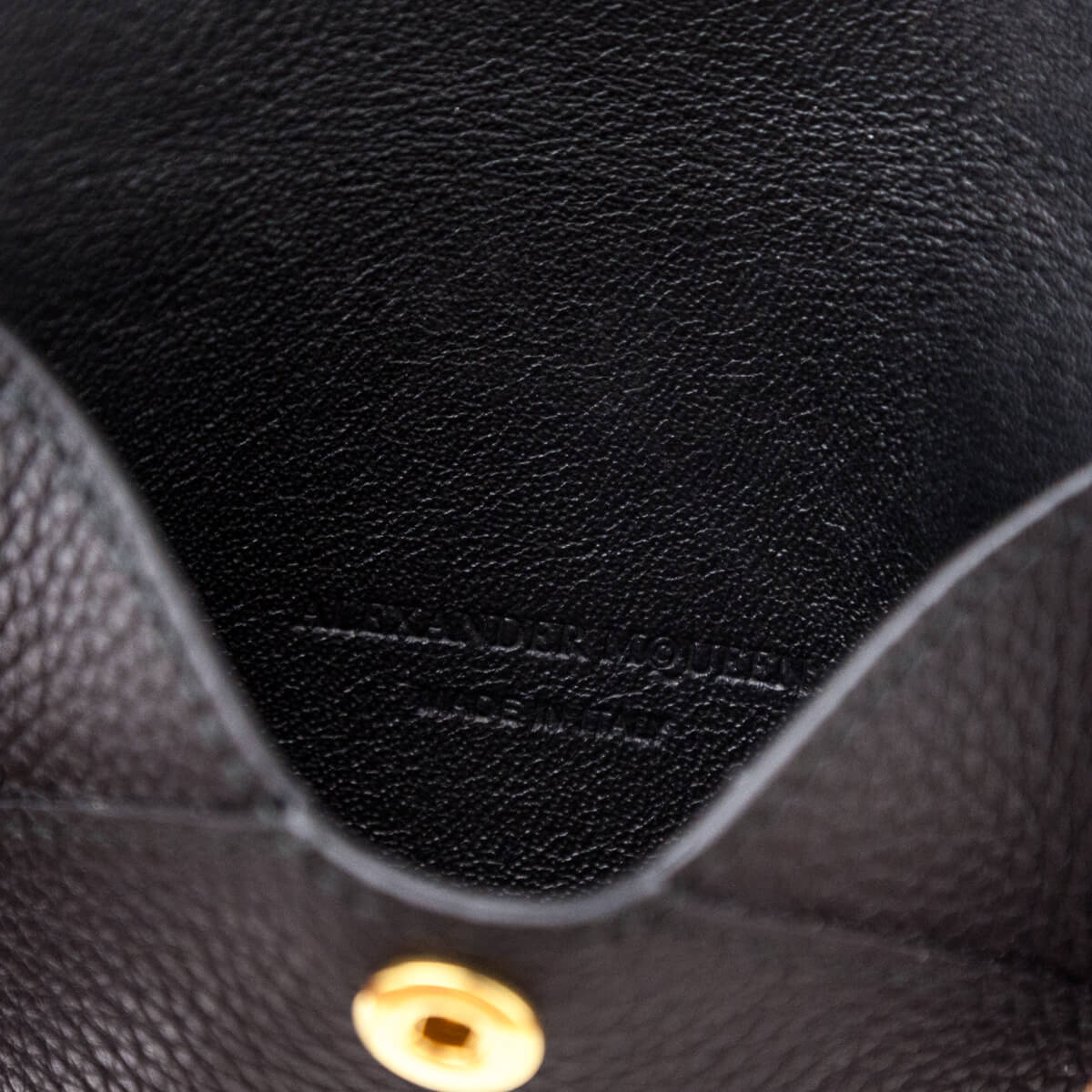 Alexander McQueen Black Grainy Calfskin Card Holder - Love that Bag etc - Preowned Authentic Designer Handbags & Preloved Fashions