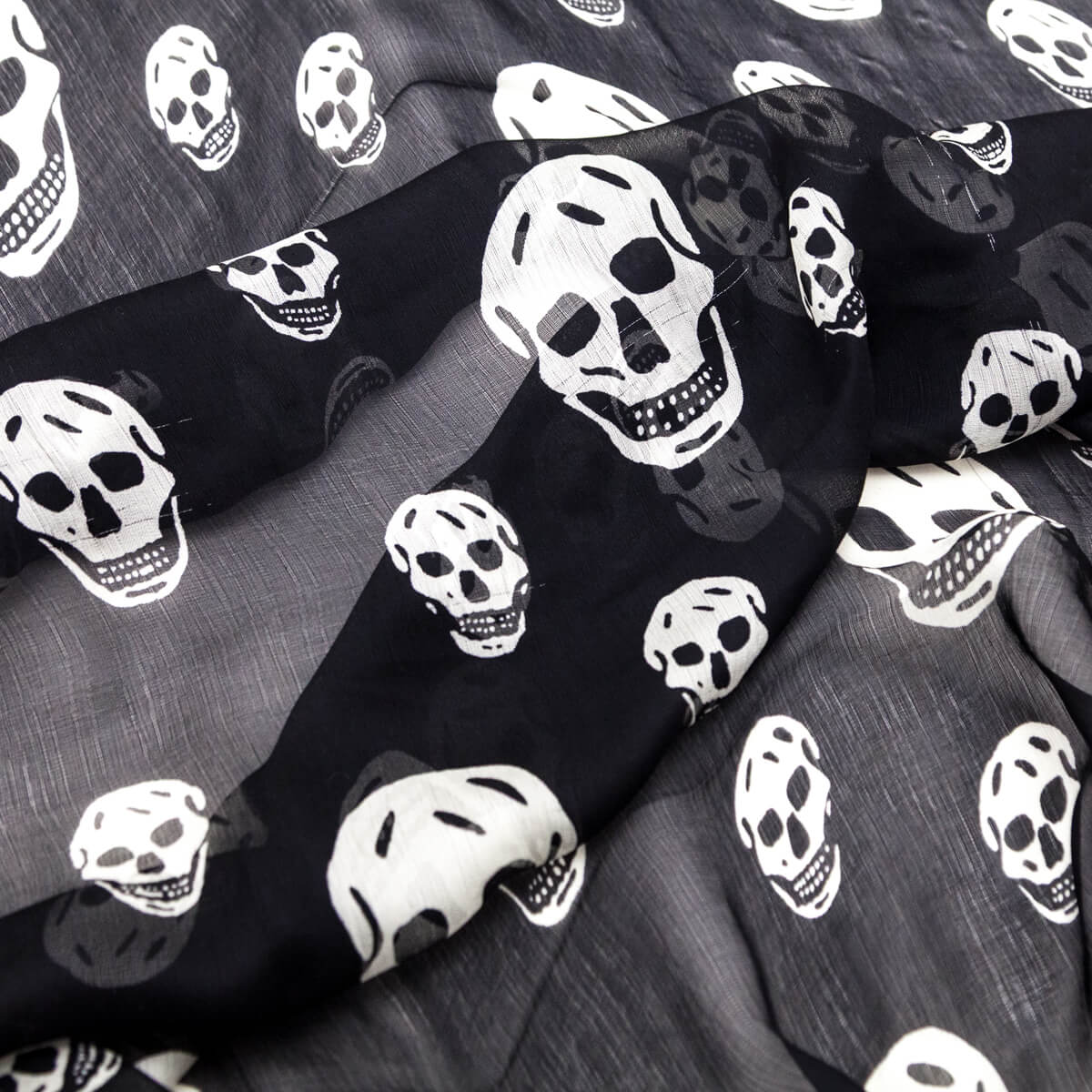 Alexander McQueen Black & White Silk Skull Scarf - Love that Bag etc - Preowned Authentic Designer Handbags & Preloved Fashions