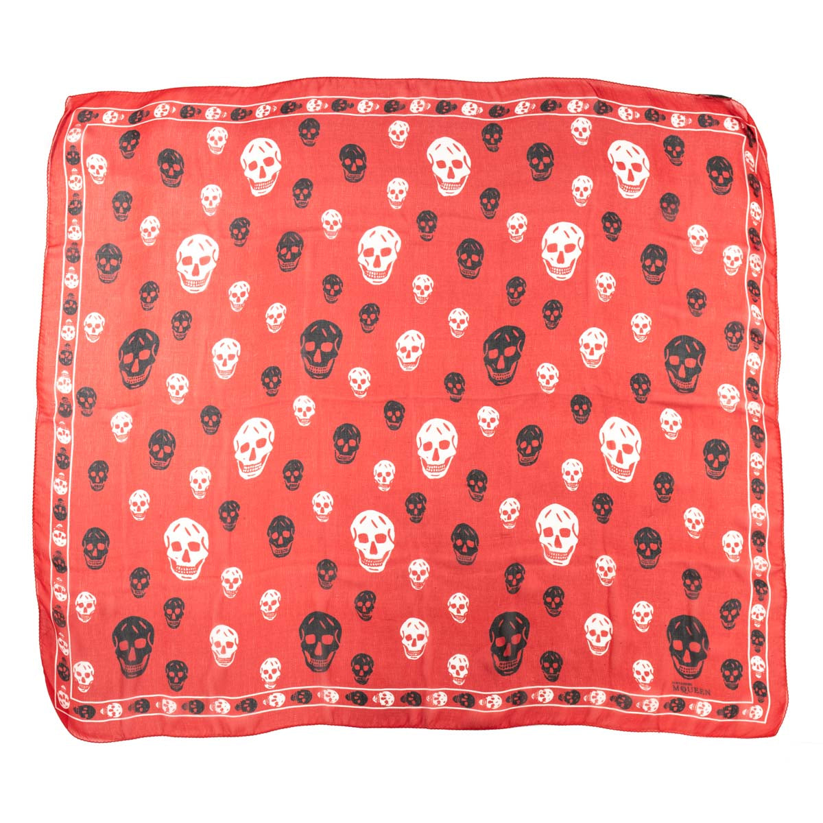 Alexander McQueen Red, Black, & White Silk Skull Scarf - Love that Bag etc - Preowned Authentic Designer Handbags & Preloved Fashions