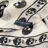 Alexander McQueen White & Black Silk Skull Print Scarf - Love that Bag etc - Preowned Authentic Designer Handbags & Preloved Fashions