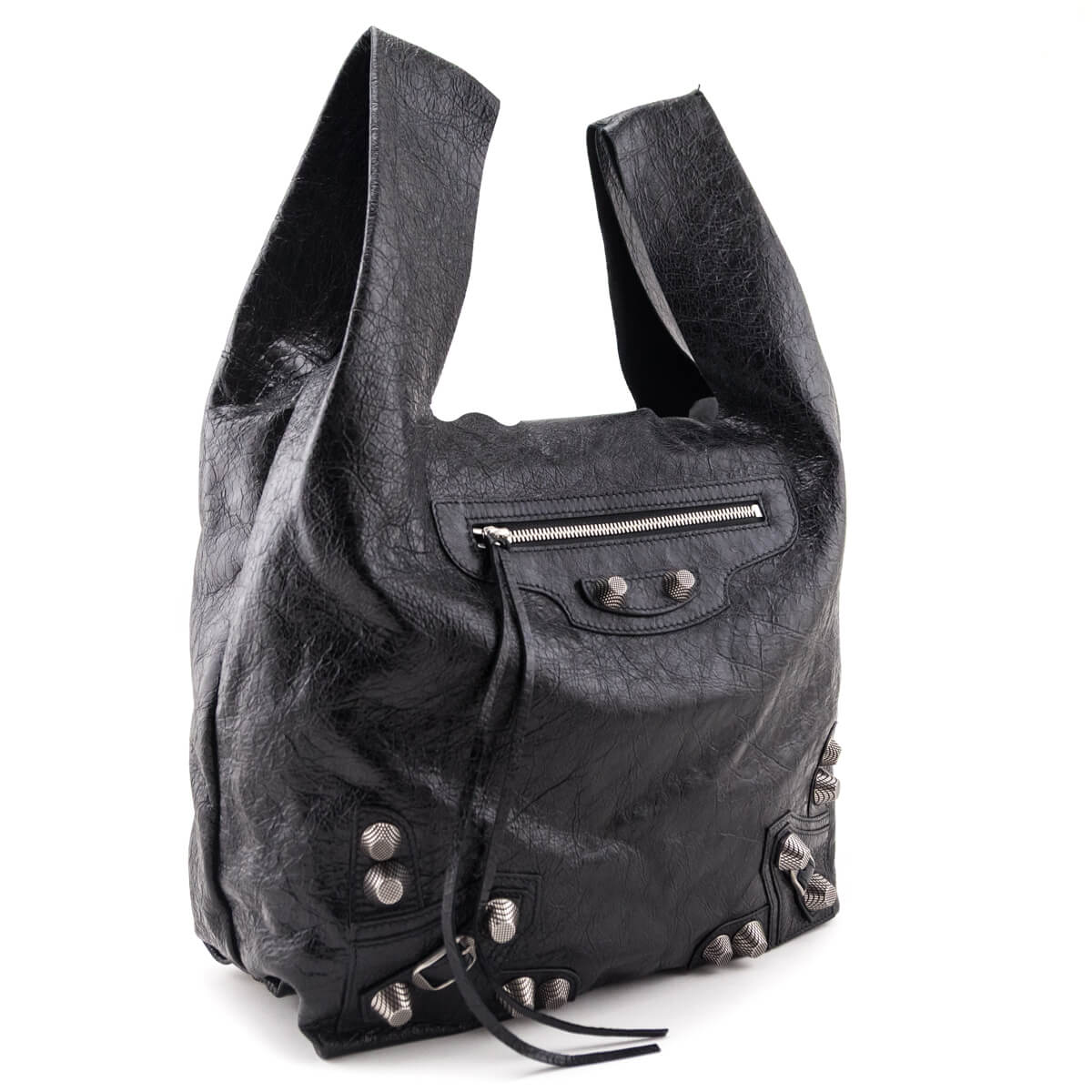 Balenciaga Black Agneau Arena Le Cagole Tote - Love that Bag etc - Preowned Authentic Designer Handbags & Preloved Fashions