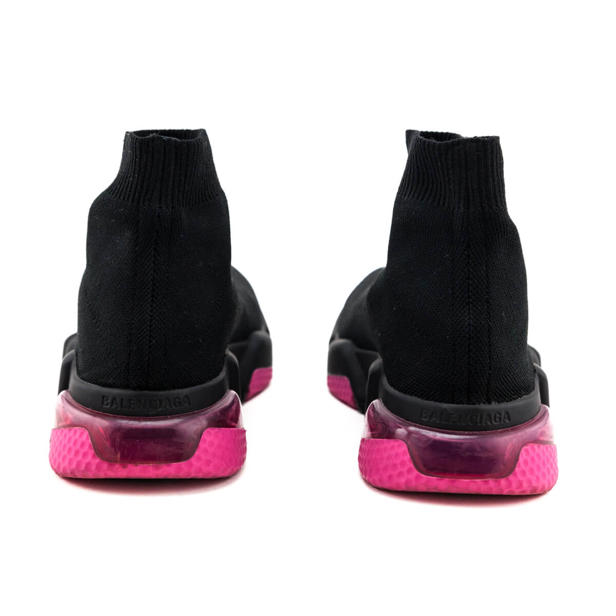 Balenciaga Black Pink Speed Trainer Bubble Heel Sock Sneakers