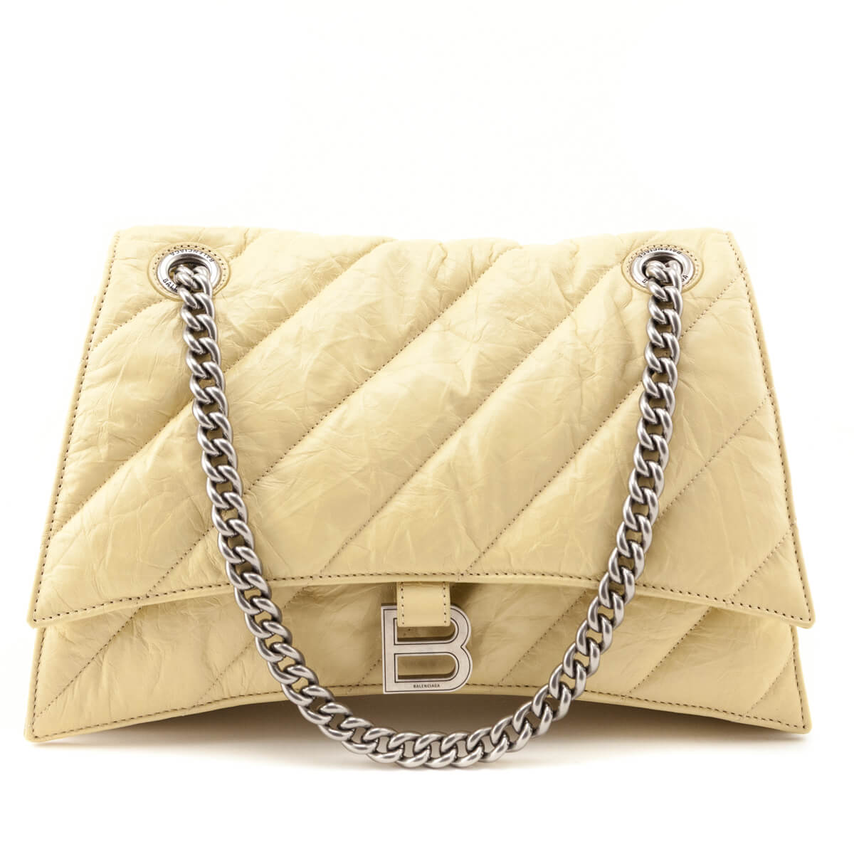 Balenciaga Butter Yellow Crushed Calfskin Quilted Medium Crush Chain Bag - Love that Bag etc - Preowned Authentic Designer Handbags & Preloved Fashions