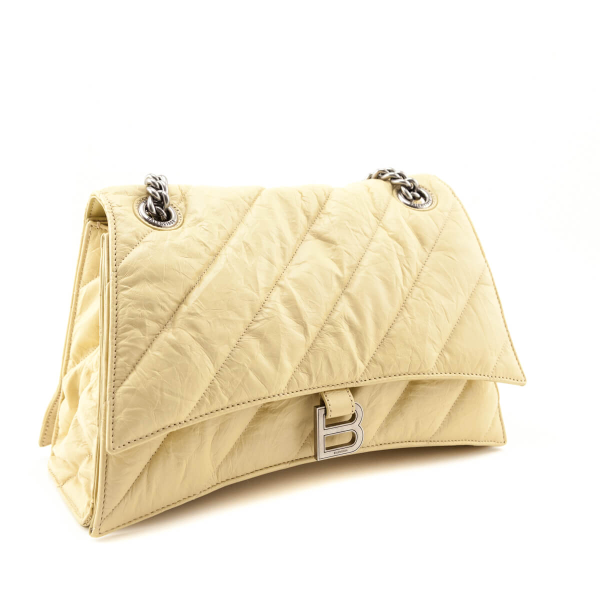 Balenciaga Butter Yellow Crushed Calfskin Quilted Medium Crush Chain Bag - Love that Bag etc - Preowned Authentic Designer Handbags & Preloved Fashions