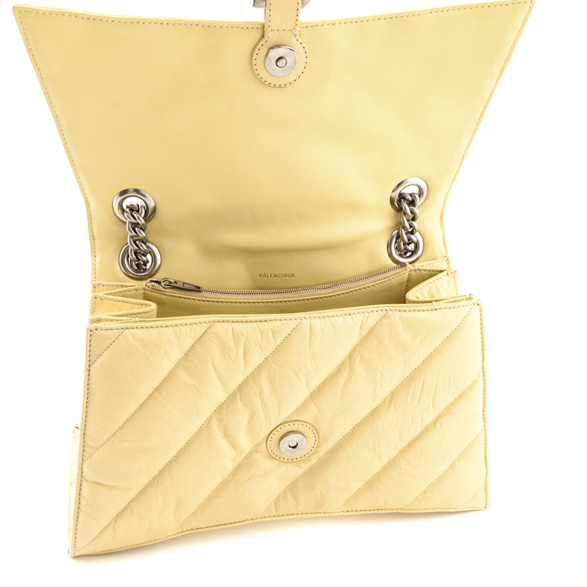 Balenciaga Butter Yellow Crushed Calfskin Quilted Medium Crush Chain Bag - Love that Bag etc - Preowned Authentic Designer Handbags & Preloved Fashions