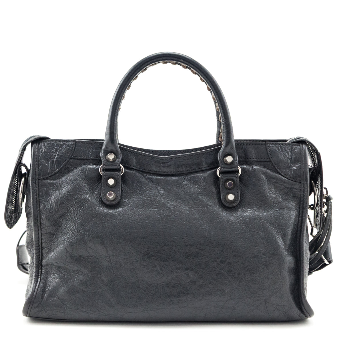 Balenciaga Grey Agneau Arena Classic Hardware Small City - Love that Bag etc - Preowned Authentic Designer Handbags & Preloved Fashions
