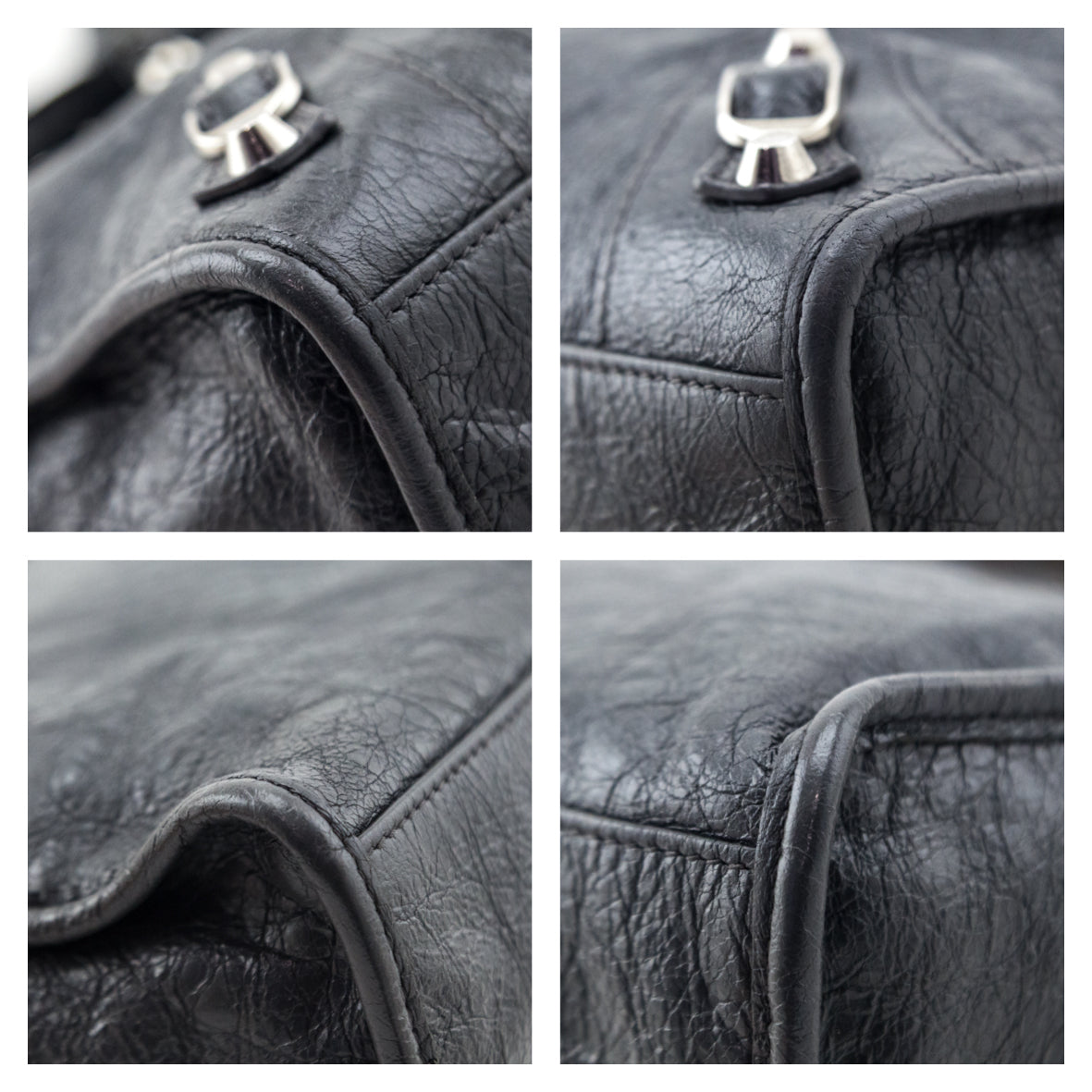 Balenciaga Grey Agneau Arena Classic Hardware Small City - Love that Bag etc - Preowned Authentic Designer Handbags & Preloved Fashions