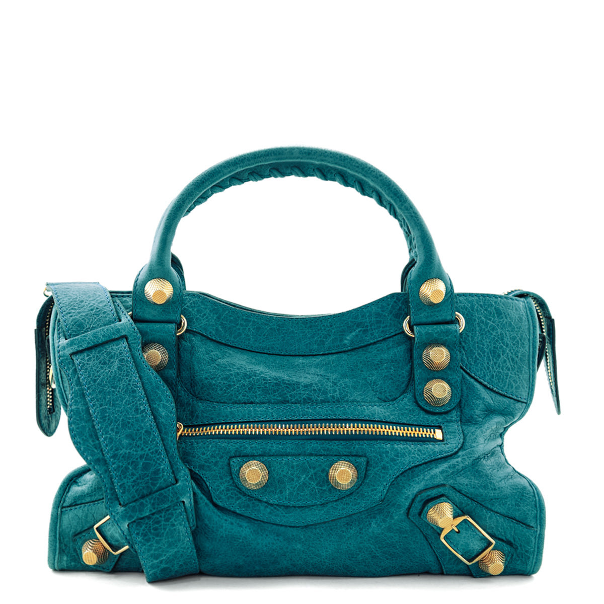 Balenciaga Turquoise Agneau Giant 12 Gold Hardware City Bag - Love that Bag etc - Preowned Authentic Designer Handbags & Preloved Fashions