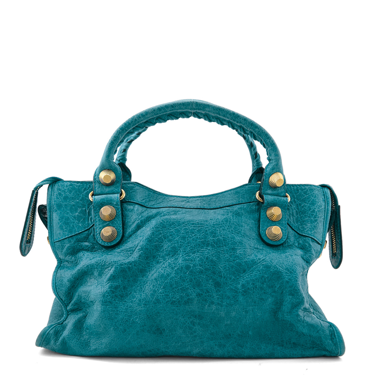 Balenciaga Turquoise Agneau Giant 12 Gold Hardware City Bag - Love that Bag etc - Preowned Authentic Designer Handbags & Preloved Fashions