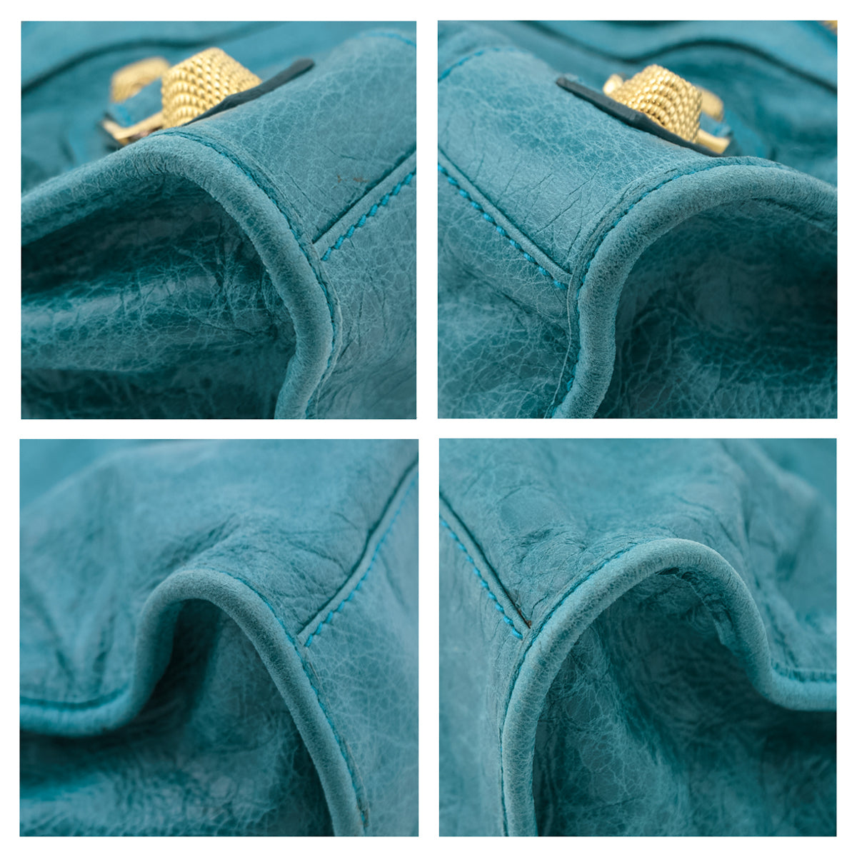 Balenciaga Turquoise Agneau Giant 12 Gold Hardware City Bag - Love that Bag etc - Preowned Authentic Designer Handbags & Preloved Fashions