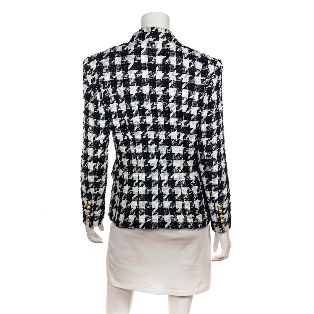 Balmain Black & White Houndstooth Blazer Size L | FR 40 - Love that Bag etc - Preowned Authentic Designer Handbags & Preloved Fashions