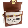 Balmain Ecru Canvas & Brown Calfskin B-Buzz 23 Bag - Love that Bag etc - Preowned Authentic Designer Handbags & Preloved Fashions