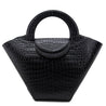 Bottega Veneta Black Calfskin Croc Embossed Medium Doll Tote - Love that Bag etc - Preowned Authentic Designer Handbags & Preloved Fashions