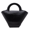 Bottega Veneta Black Calfskin Croc Embossed Medium Doll Tote - Love that Bag etc - Preowned Authentic Designer Handbags & Preloved Fashions