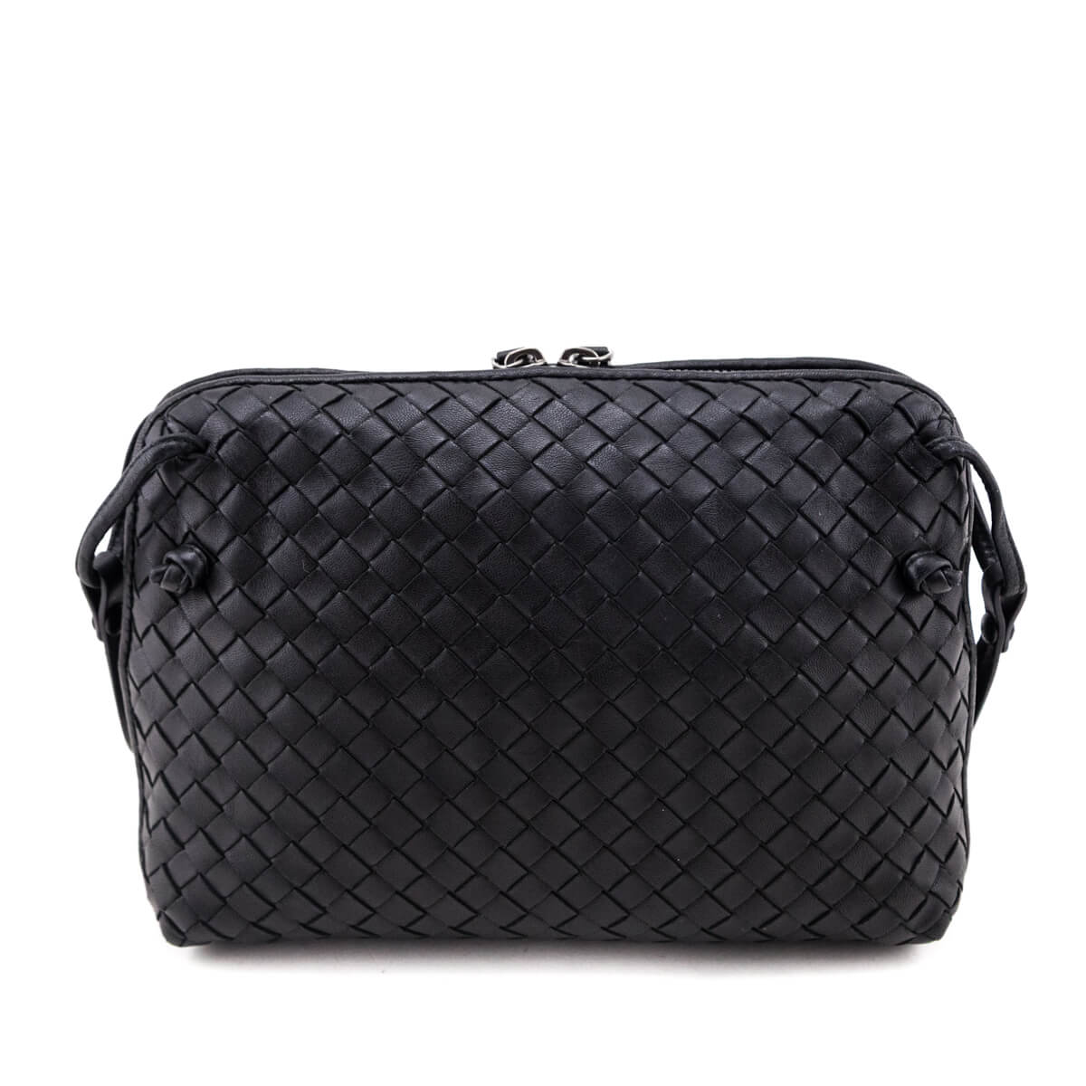 Bottega Veneta Black Nappa Intrecciato Nodini Crossbody Messenger