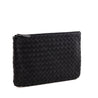 Bottega Veneta Black Nappa & Snakeskin Intrecciato Medium Zip Pouch - Love that Bag etc - Preowned Authentic Designer Handbags & Preloved Fashions