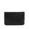 Bottega Veneta Black Nappa & Snakeskin Intrecciato Medium Zip Pouch - Love that Bag etc - Preowned Authentic Designer Handbags & Preloved Fashions