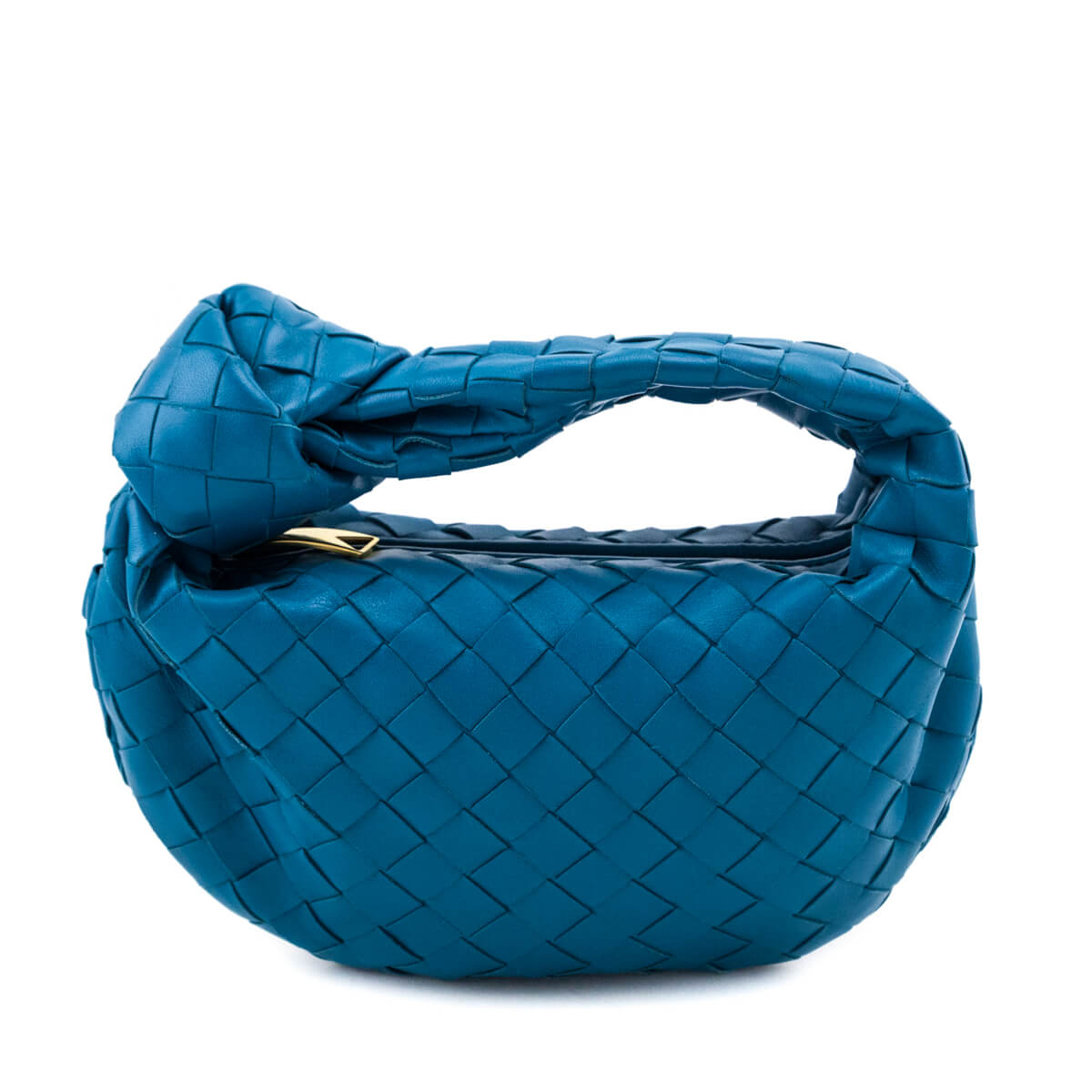 Bottega Veneta Blue Nappa Intrecciato Mini Jodie - Love that Bag etc - Preowned Authentic Designer Handbags & Preloved Fashions