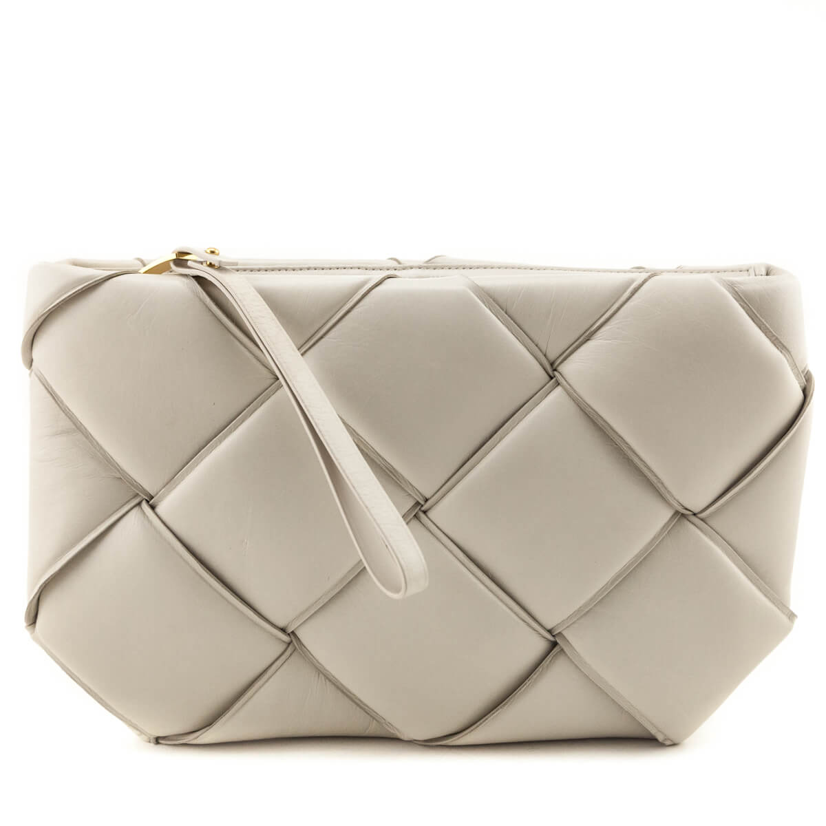 Bottega Veneta Bone Maxi Weave Quilted Pouch
