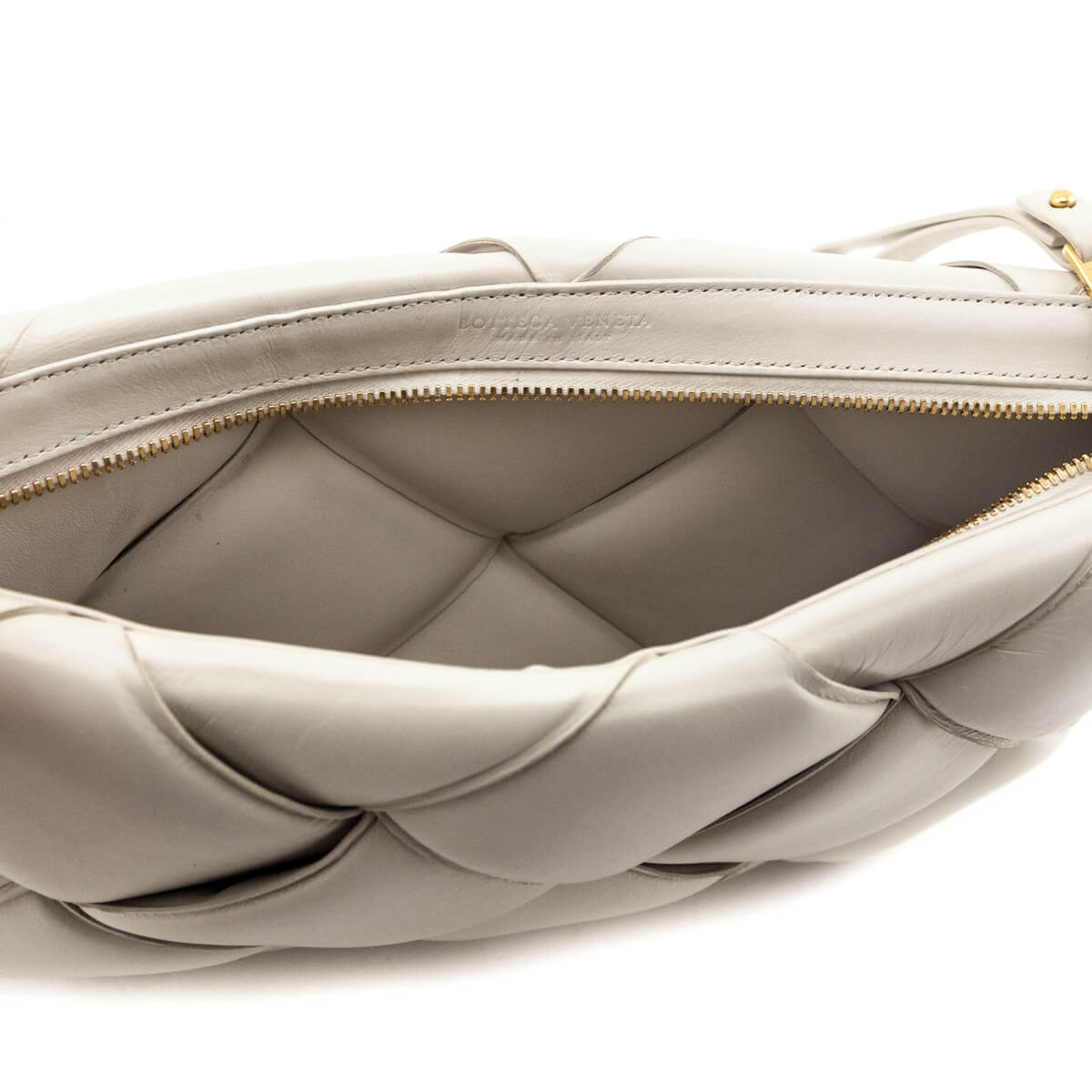 Bottega Veneta Bone Maxi Weave Quilted Pouch