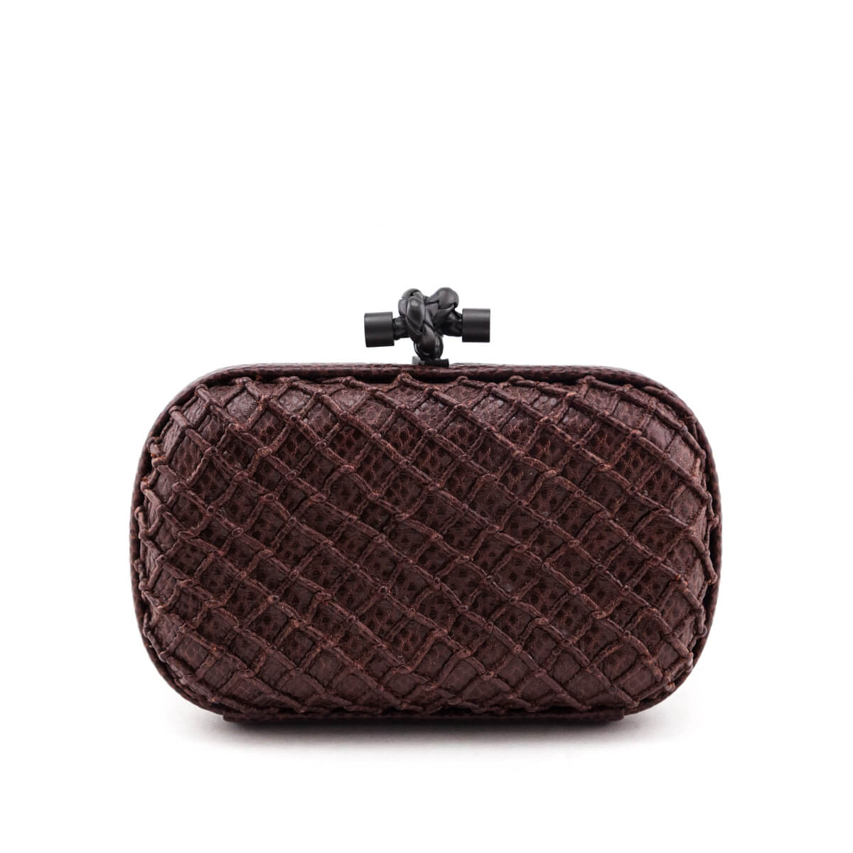 Bottega Veneta Burgundy Karung Intrecciato Knot Clutch - Love that Bag etc - Preowned Authentic Designer Handbags & Preloved Fashions