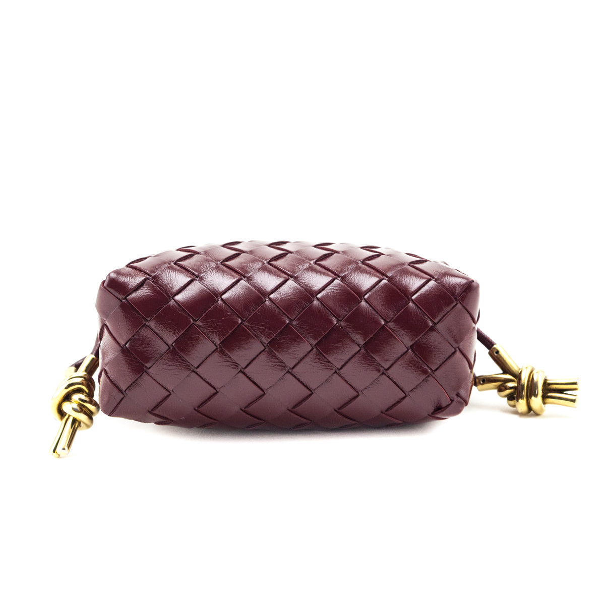 Bottega Veneta Burgundy Nappa Intrecciato Knot Mini Loop Camera Bag