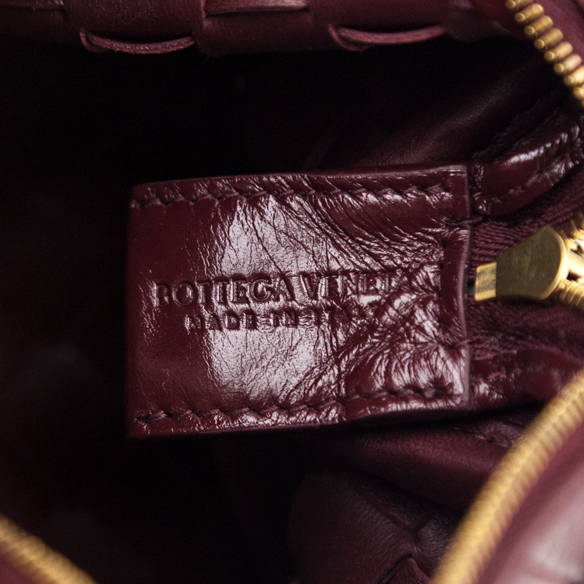 Bottega Veneta Burgundy Nappa Intrecciato Knot Mini Loop Camera Bag