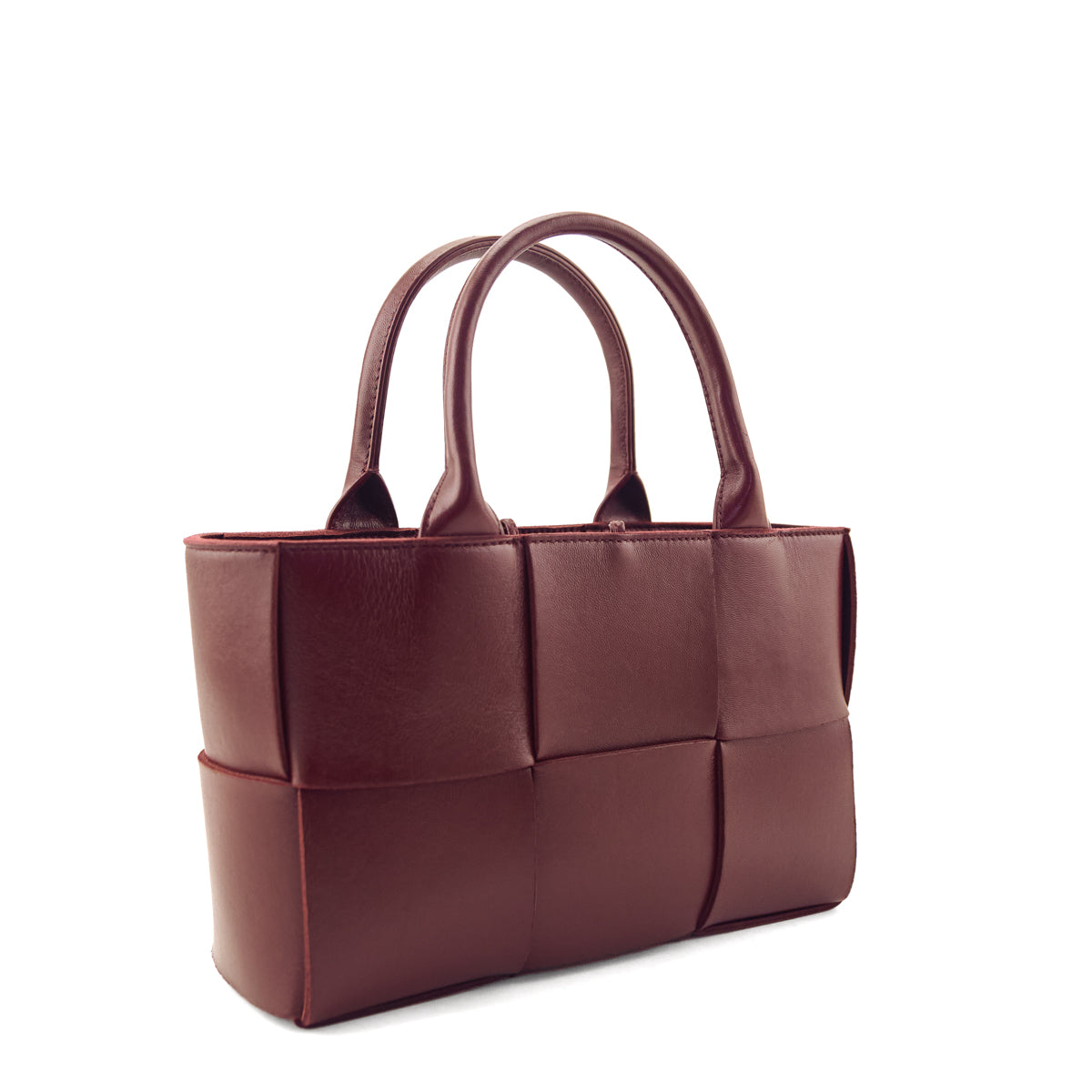Bottega Veneta Burgundy Nappa Maxi Intrecciato Small Arco Tote - Love that Bag etc - Preowned Authentic Designer Handbags & Preloved Fashions