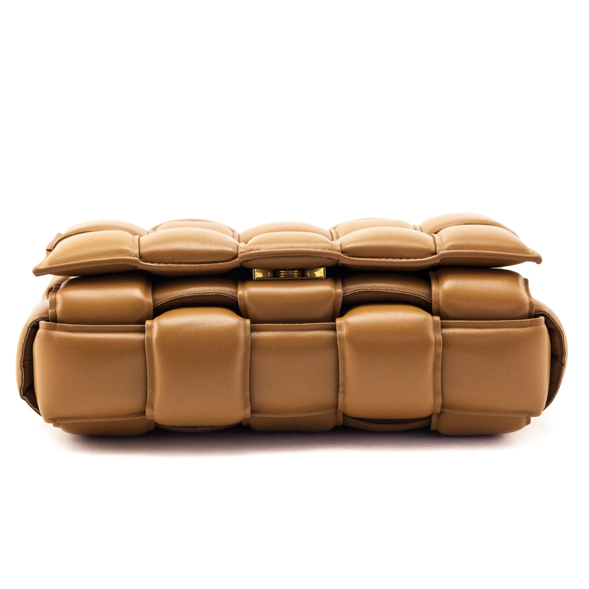 Bottega Veneta Camel Nappa Maxi Intreccio Padded Cassette Crossbody Bag - Love that Bag etc - Preowned Authentic Designer Handbags & Preloved Fashions