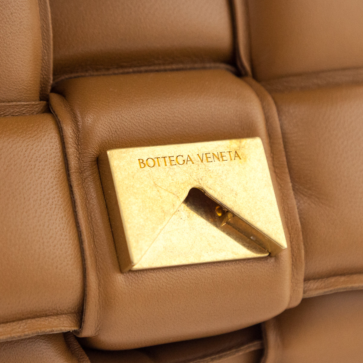 Bottega Veneta Camel Nappa Maxi Intreccio Padded Cassette Crossbody Bag - Love that Bag etc - Preowned Authentic Designer Handbags & Preloved Fashions
