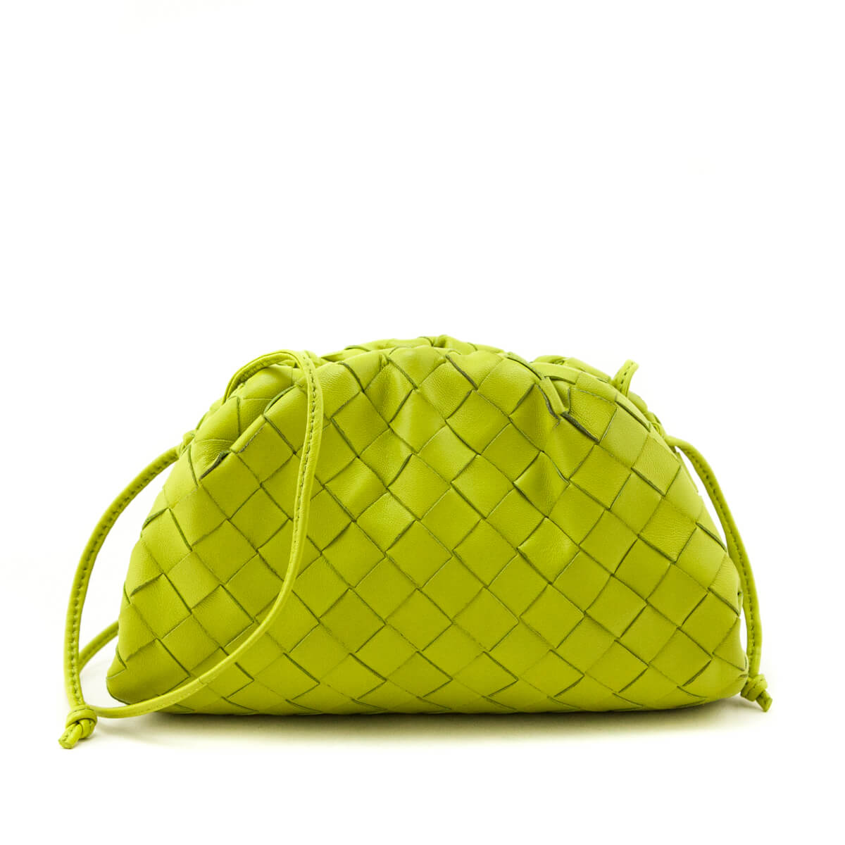 Bottega Veneta Kiwi Nappa Intrecciato The Mini Pouch - Love that Bag etc - Preowned Authentic Designer Handbags & Preloved Fashions