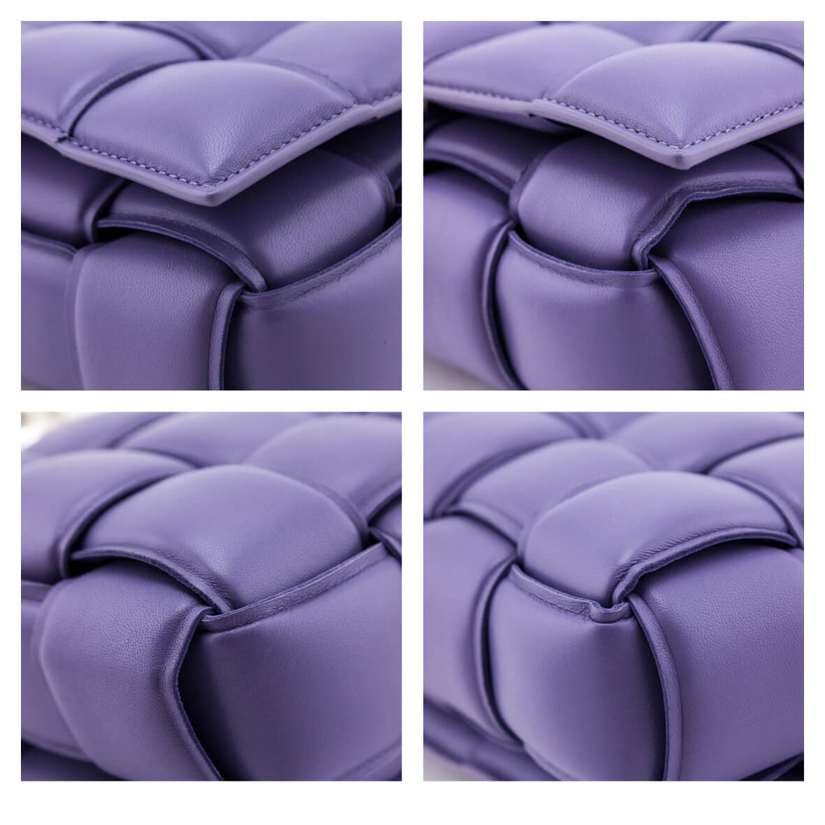 Bottega Veneta Lavender Lambskin Intrecciato Maxi Padded Chain Cassette Crossbody Bag - Love that Bag etc - Preowned Authentic Designer Handbags & Preloved Fashions