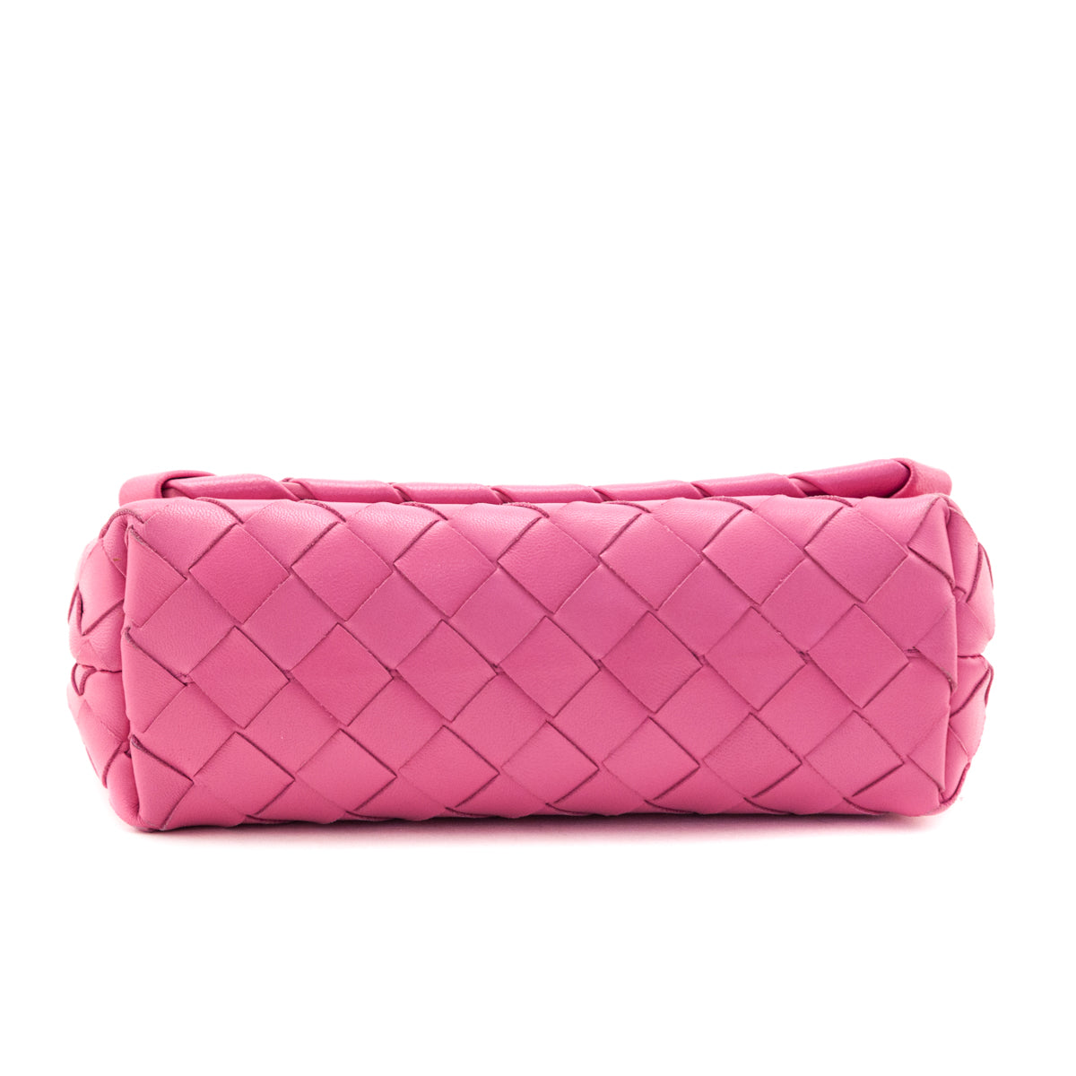 Bottega Veneta Pink Intrecciato Small Flap Crossbody