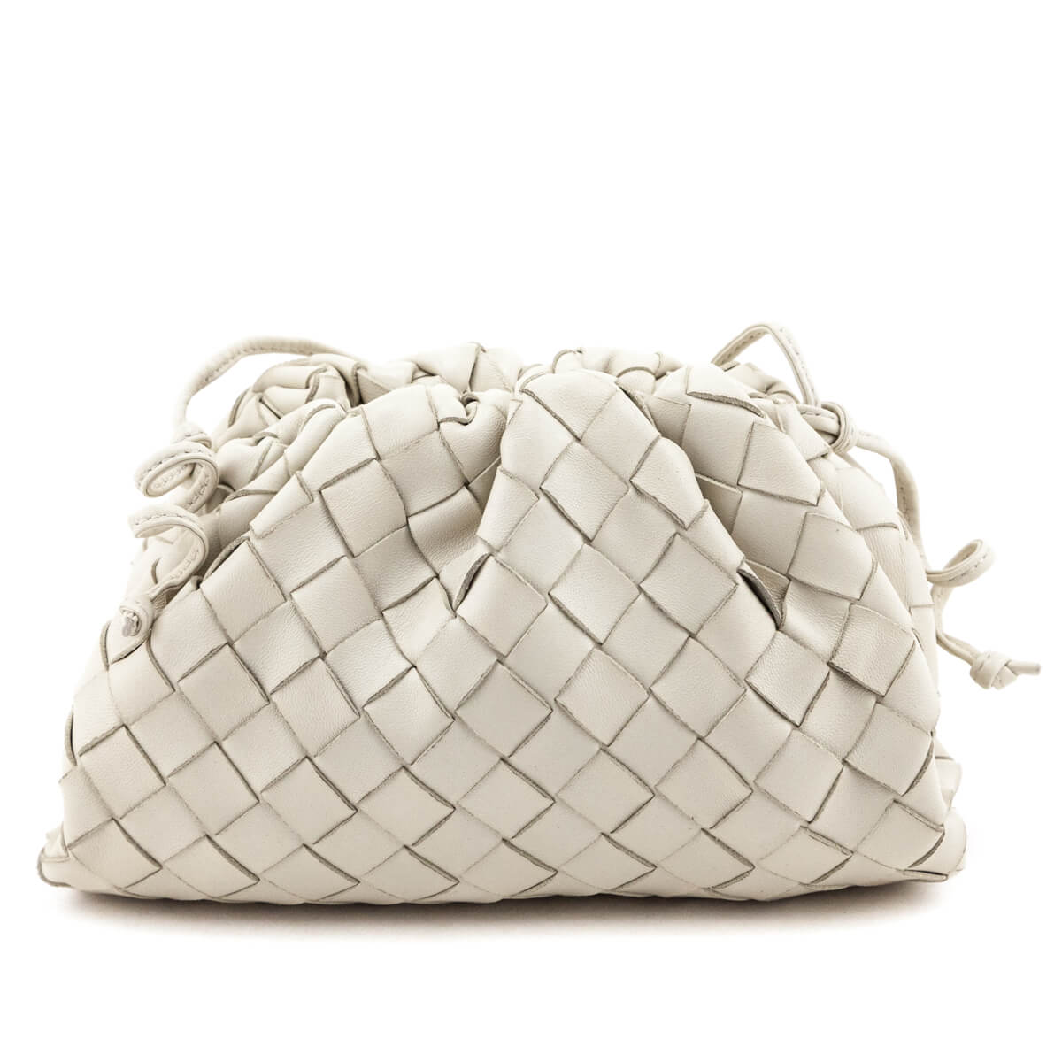 Bottega Veneta Plaster Nappa Intrecciato Mini Pouch - Love that Bag etc - Preowned Authentic Designer Handbags & Preloved Fashions