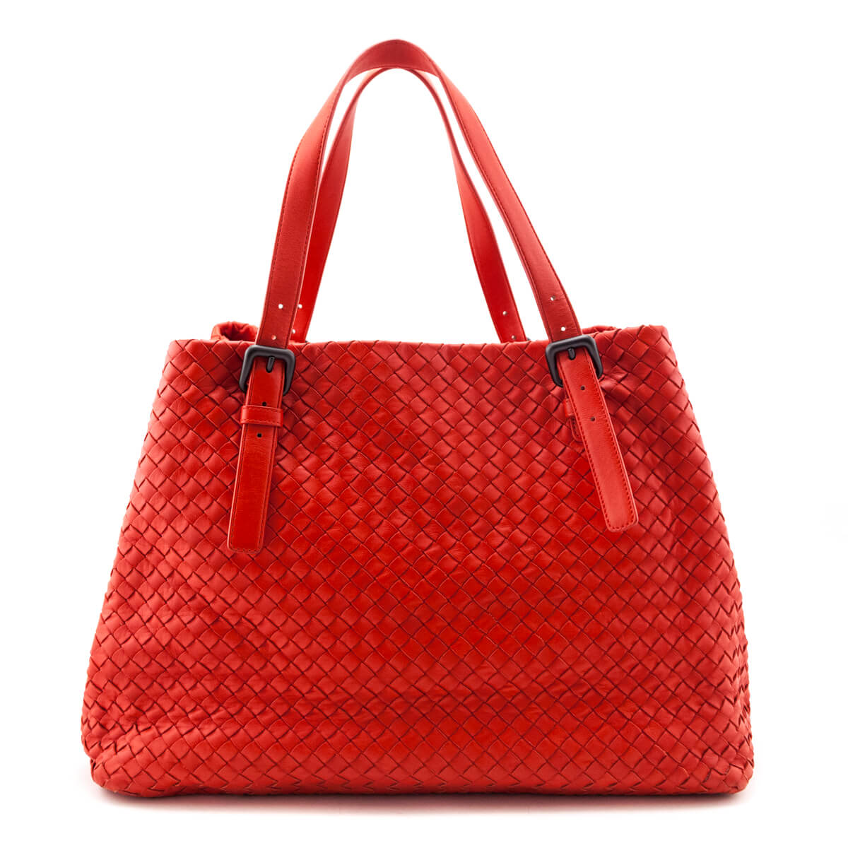 Bottega Veneta Red Nappa Intrecciato Large Cesta Tote - Love that Bag etc - Preowned Authentic Designer Handbags & Preloved Fashions