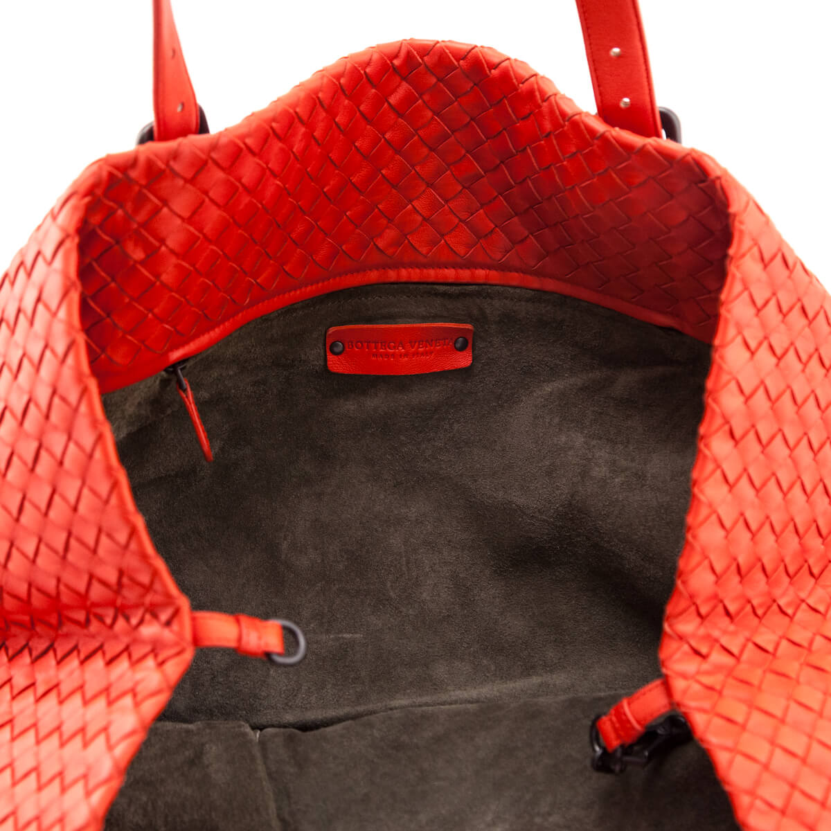 Bottega Veneta Red Nappa Intrecciato Large Cesta Tote - Love that Bag etc - Preowned Authentic Designer Handbags & Preloved Fashions