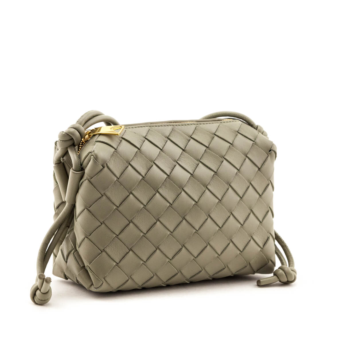Bottega Veneta Travertine Nappa Intrecciato Mini Loop Bag - Love that Bag etc - Preowned Authentic Designer Handbags & Preloved Fashions
