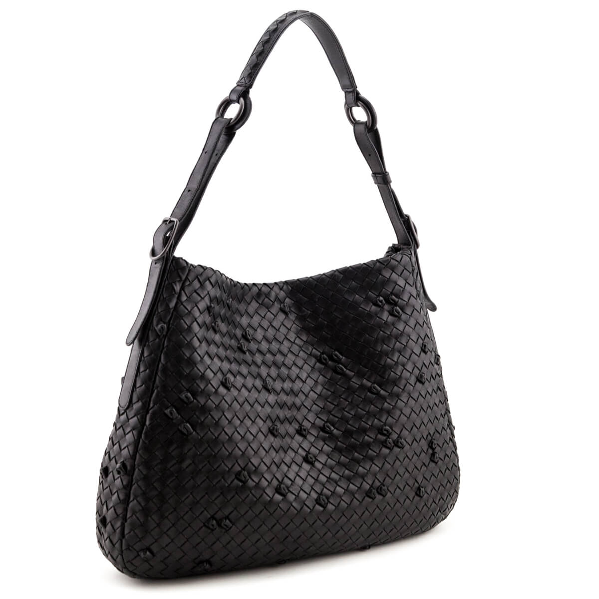 Bottega Veneta Black Nappa Intrecciato Naruto Knot Shoulder Bag - Love that Bag etc - Preowned Authentic Designer Handbags & Preloved Fashions