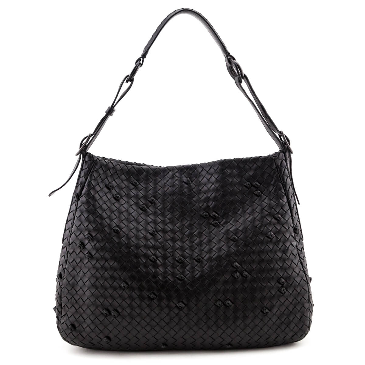 Bottega Veneta Black Nappa Intrecciato Naruto Knot Shoulder Bag - Love that Bag etc - Preowned Authentic Designer Handbags & Preloved Fashions