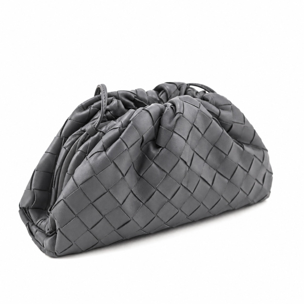 Bottega Veneta Grey Nappa Intrecciato The Mini Pouch - Love that Bag etc - Preowned Authentic Designer Handbags & Preloved Fashions