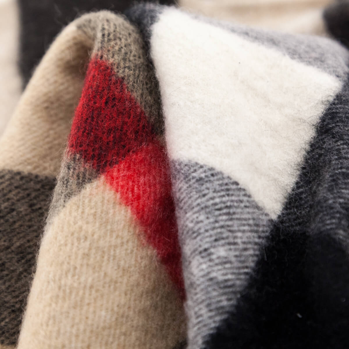 Burberry Beige Mega Check Cashmere Scarf